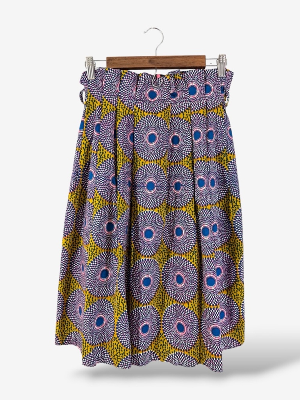 Anthropologie Edme & Esyllte Midi Skirt Size S Purple Print Paperbag Waist Boho